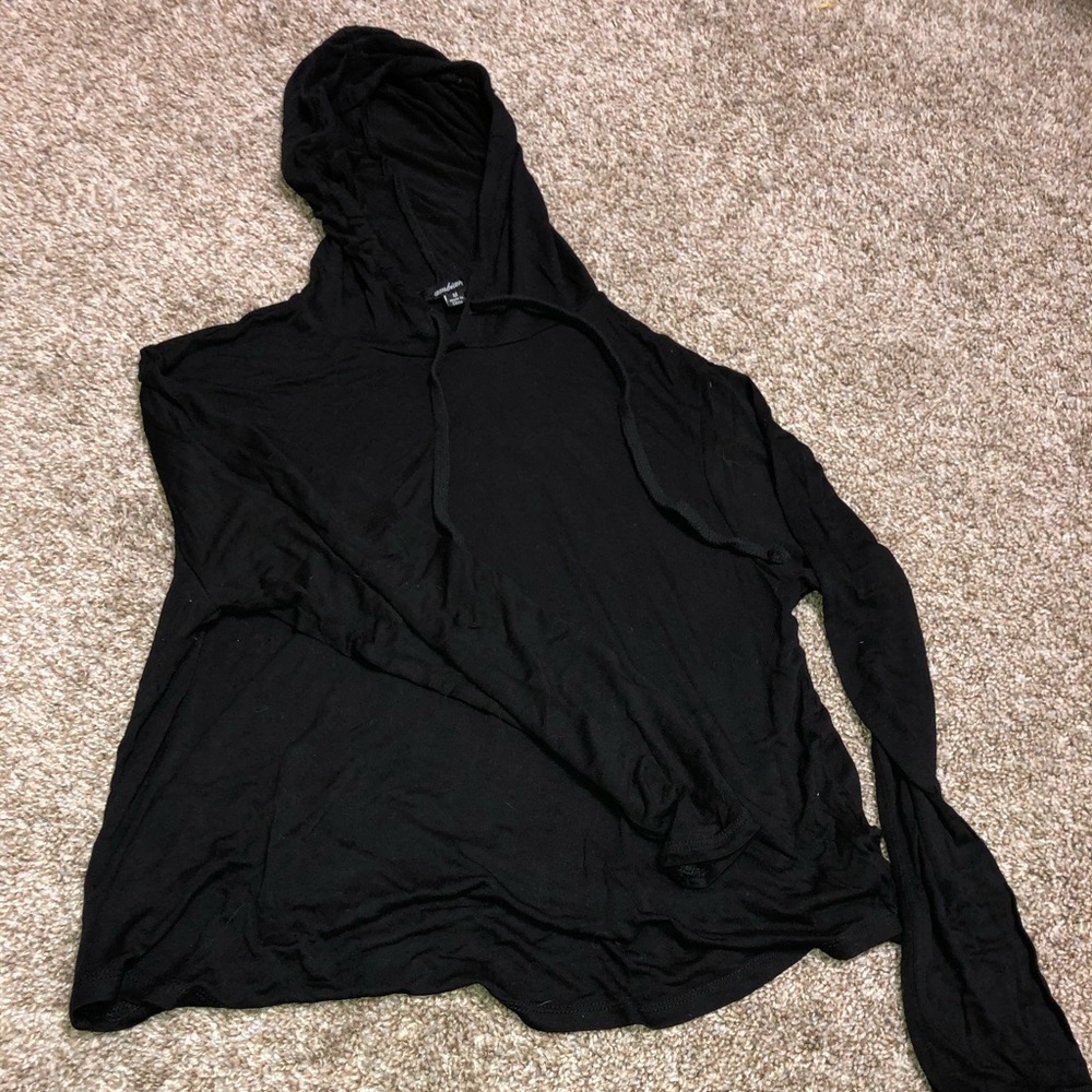Black Hoodie Crop Top